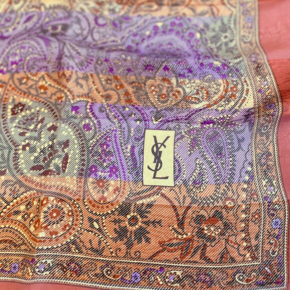 Yves Saint Laurent Silk Chiffon Scarf - Picture 4 of 9